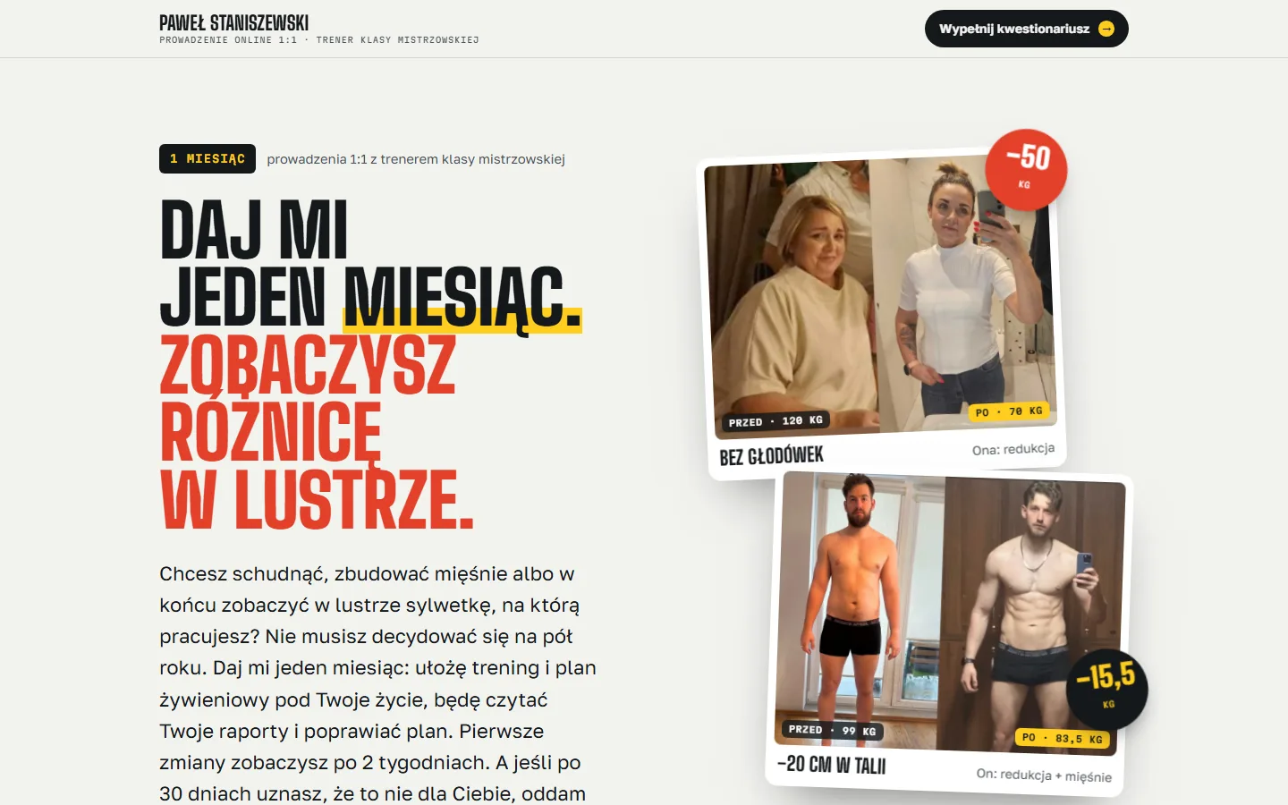 Strona Pawła Staniszewskiego na komputerze